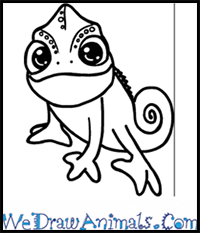 How to Draw a Cute Chameleon