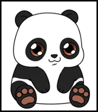How to Draw a Panda Bear (Cartoon)