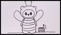 How to Draw a CUTE Honeybee Bear
