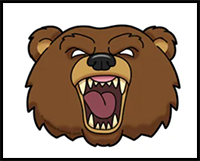 How to Draw a Bear Head (Cartoon)
