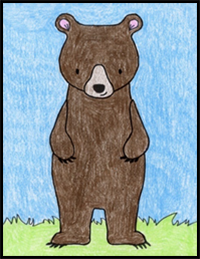 How to Draw a Standing Bear