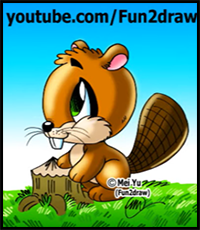 How to Draw Easy Cartoons - How to Draw a Beaver