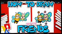How to Draw Best Friends Bee and Butterfly