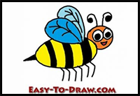 Honey Bee Step-by-Step Drawing Tutorial