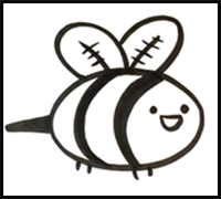 How to Draw a Bee - Cute - Easy Pictures to Draw