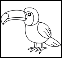 How to Draw a Simple Toucan for Kids