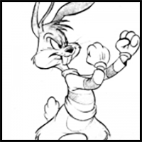How to Draw Cartoon Bunny Rabbit Boxing with Easy Step by Step Lesson