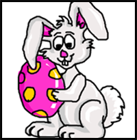 Bunny Holding Easter Egg