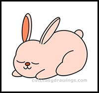 How to Draw a Sleeping Rabbit Easy Step by Step for Kids