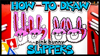 How to Draw Cute Cartoon Bunny Slippers