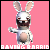 How to Draw Rabbid from the game Rayman Raving Rabbids with Simple Steps Lesson