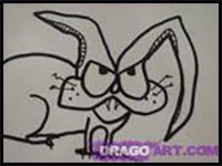 How to Draw a Funny Looking Cartoon Rabbit