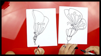 How to Draw a Butterfly on a Flower