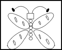 Butterfly Using Shapes Step by Step Drawing for Kids