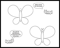 Easy Steps to Draw a Butterfly