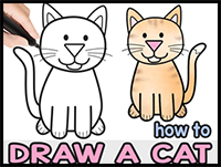 How to Draw a Cat – Step by Step Cat Drawing Instructions (Cute Cartoon Cat)