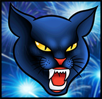 How to Draw Black Cat Fireworks Logo