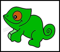 How to Draw a Chameleon | Easy Step by Step Drawing