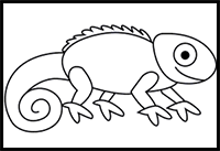 How to Draw a Simple Chameleon for Kids