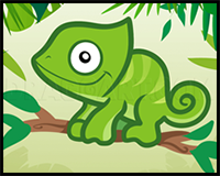 How to Draw a Chameleon for Kids