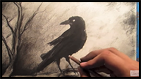 How to Draw a Crow on a Tree Branch - Tutorial