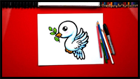 How to Draw a Dove and Olive Branch