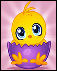 how to draw an easter chick