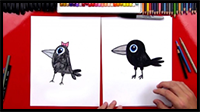 How to Draw a Cartoon Raven