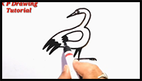 Stork Easy Drawing | Number Drawing