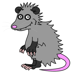 How to draw Cartoon opossums with Drawing Lesson