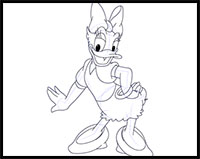 how to draw Daisy Duck