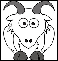 how to draw a goat for kids