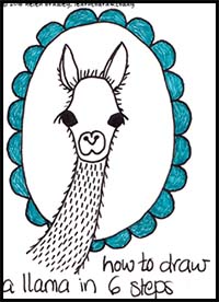 Learn to Draw a Cute Llama in 6 steps