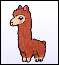 How to Draw a Cartoon Llama - YouTube