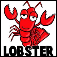 How to Draw Cartoon Lobsters with Easy Step by Step Drawing Tutorial for Kids