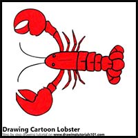 How to Draw a Cartoon Lobster