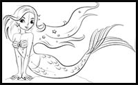 How to Draw a Cartoon Mermaid