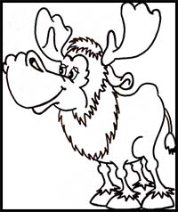 How to Draw a Cartoon Moose with Step by Step Lesson