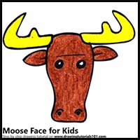 How to Draw a Moose Face for Kids