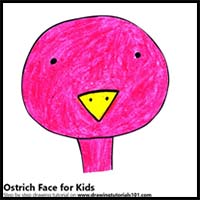 How to Draw an Ostrich Face for Kids