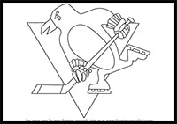 how to draw Pittsburgh Penguins Logo