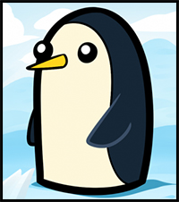 how to draw Gunter from Adventure Time