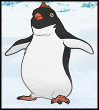 how to draw Ramon from Happy Feet 2