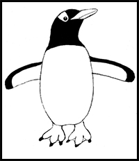 how to draw a penguin drawing step by step