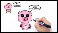 How to Draw a Cute Cartoon Pig Step by Step