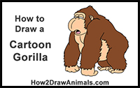 how to draw a cartoon gorilla