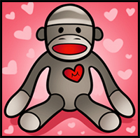 how to draw a sock monkey