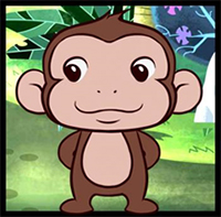 how to draw a simple monkey