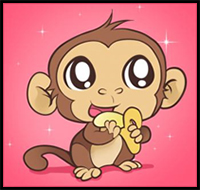 how to draw an easy monkey