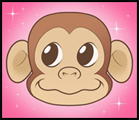 how to draw a monkey face